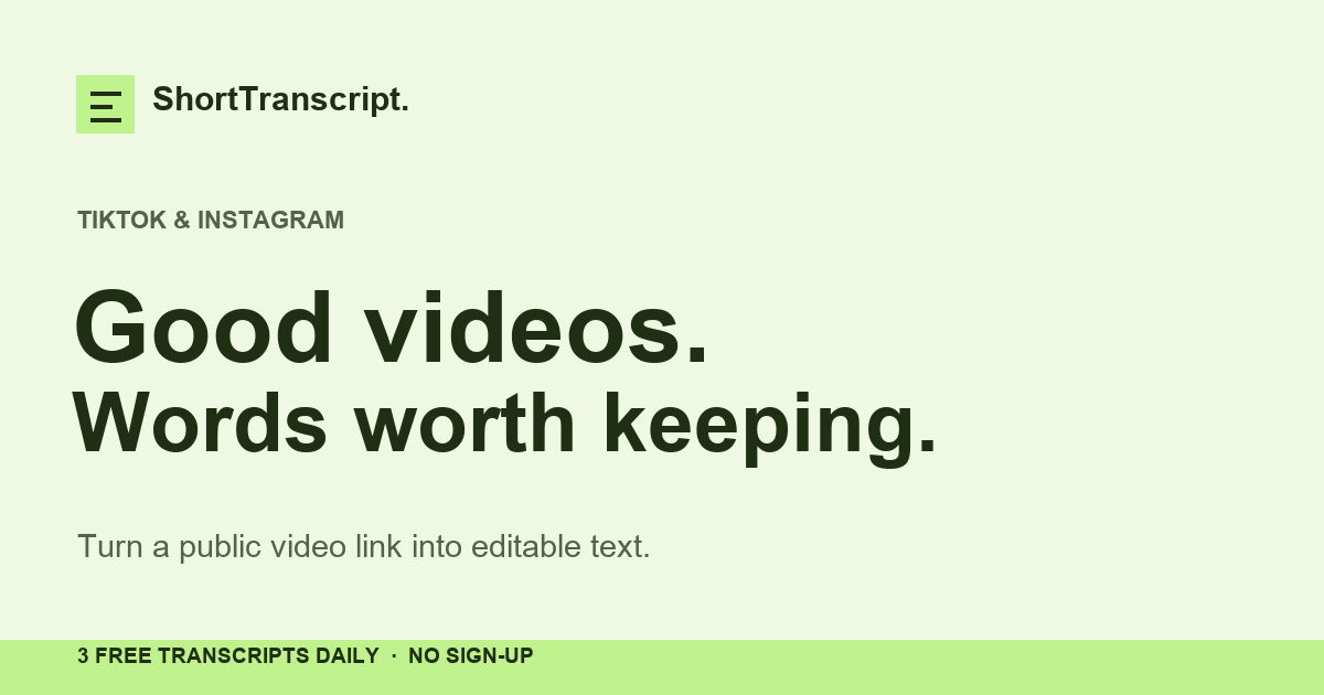 ShortTranscript screenshot 1